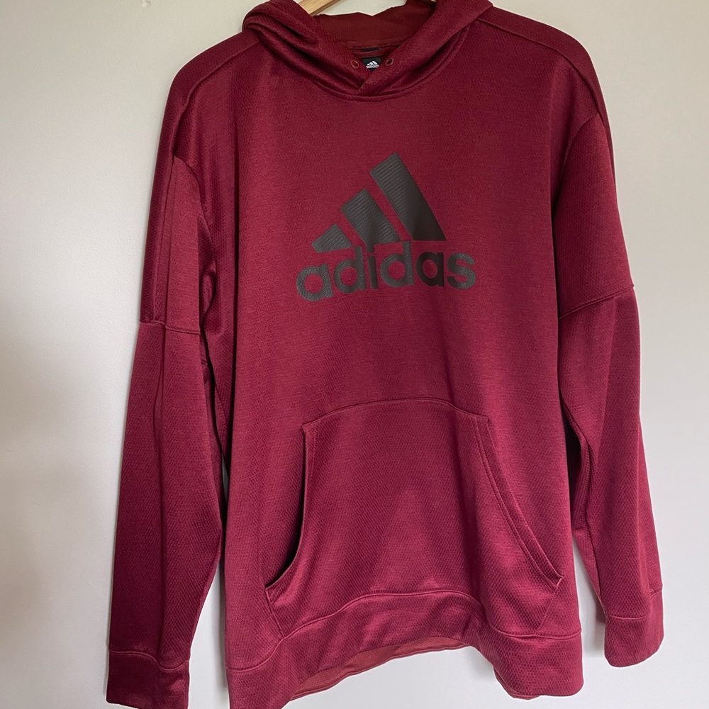 Maroon adidas pullover hoodie